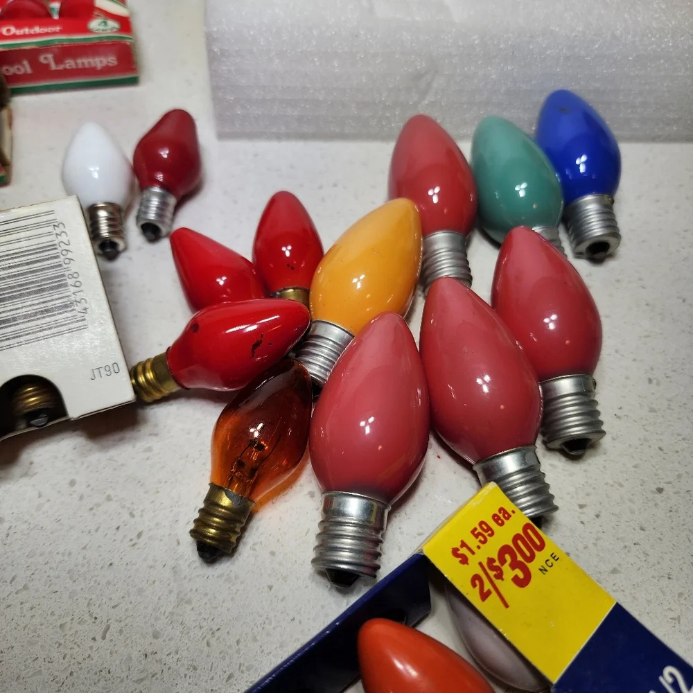 Vintage Christmas Light Bulbs Set Of 45 Replacement Bulbs